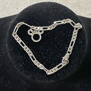 Mickey Mouse silver tone bracelet chain link